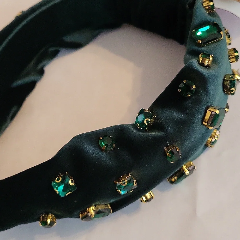 Piper K Emerald Green Jeweled Headband VELVET BRAND NEW RT Le
